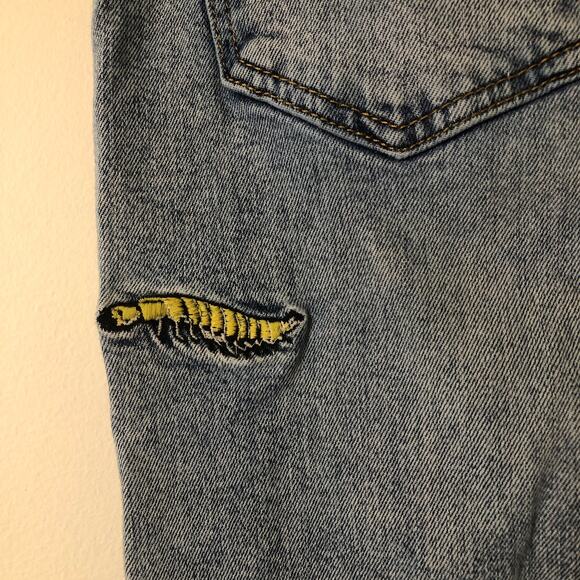 VTG Levis 512 Embroidered Slim Fit Jeans Y2K Fairy 29x30 Butterfly Dragonfly - Picture 9 of 13